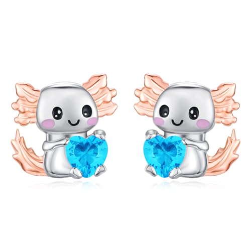 Axolotl Ohrstecker 925 Sterling Silber Tier Ohrring Axolotl Schmuck Geschenk für Frauen Mädchen Damen von SOESON