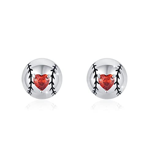 Baseball Ohrringe 925 Sterling Silber, Ball Ohrring Sport Schmuck für Kinder Ohrringe Frauen Geschenke von SOESON