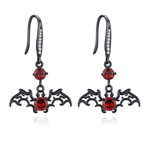 Fledermaus Ohrringe Hypoallergene 925 Sterling Silber Hängend Fledermaus Ohrstecker Schwarze Halloween Fledermaus Ohrringe Tier Ohrringe Schmuck Weihnachts Geschenke für Damen von SOESON