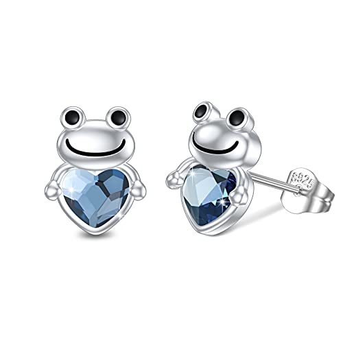 Frosch Ohrringe 925 Sterling Silber Tier Ohrringe Kristallen Hypoallergen Ohrringe Schmuck Geschenk für Mädchen Damen von SOESON