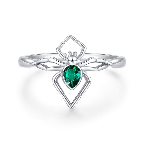 Gothic Spinne Ringe 925 Sterling Silber Halloween Ring Spinne Gothic Offener Ringe Verstellbare Ringe Geschenk Schmuck für Damen von SOESON