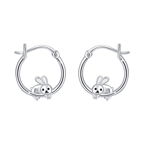 Hase Ohrringe 925 Sterling Silber Bunny Ohrringe Kaninchen Ohrringe Hypoallergene Tier Ohrstecker Schmuck Geschenk für Damen Mädchen von SOESON