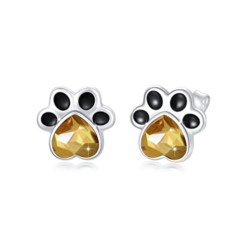 Pfoten Ohrstecker 925 Sterling Silber Hundepfote Ohrstecker Paw Print Ohrstecker Tier Ohrringe Hypoallergene Ohrstecker Geschenk Schmuck für Damen Mädchen (Gold) von SOESON