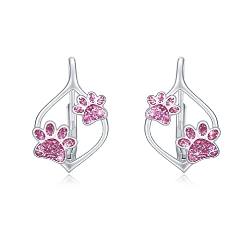 Pfoten Ohrstecker Silber,Pfoten Ohringe 925 Sterling Silber Hundepfote Ohrstecker Paw Print Ohrstecker Tier Ohrringe Hypoallergene Ohrstecker Geschenk Ostern Schmuck für Damen Mädchen von SOESON