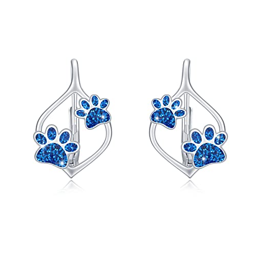 Pfoten Ohrstecker Silber,Pfoten Ohringe 925 Sterling Silber Hundepfote Ohrstecker Paw Print Ohrstecker Tier Ohrringe Hypoallergene Ohrstecker Geschenk Ostern Schmuck für Damen Mädchen von SOESON