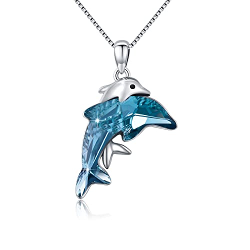 Mutter und Tochter Kette 925 Sterling Silber Delphin Kette Ozean Schmuck Muttertagsgeschenke für Mama Frau von SOESON