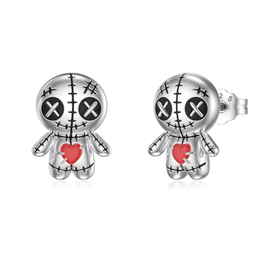 Voodoo Puppen Sterling Silber Ohrringe - Halloween Gothic Schmuck - Absolvent Geschenk für Muttertag Damen von SOESON