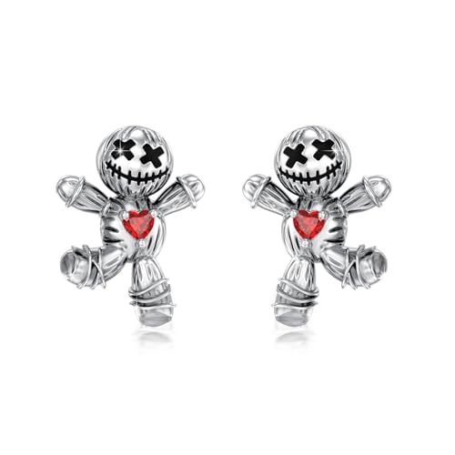 Voodoo Puppen Ohrringe Sterling Silber Halloween Ohrstecker Gothic Ohrringe Schmuck Absolvent Halloween Weihnachten Geschenk für Muttertag Damen von SOESON
