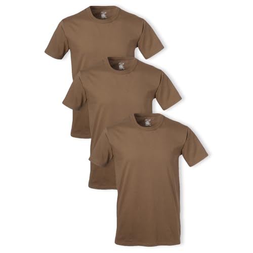 SOFFE MJ Herren Core Unterhemd T-Shirts (3er-Pack), Coyote Braun, L von SOFFE