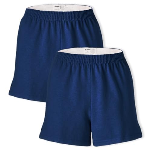 Soffe Damen Authentic Cheer Yoga-Shorts, 2 Pack Navy, Klein (2er Pack) von SOFFE