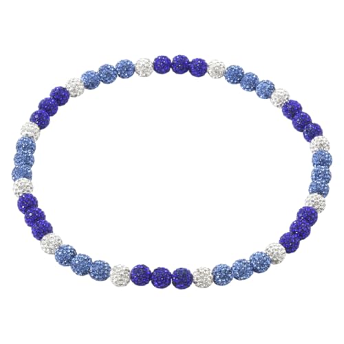 SOFPLATE 1 Box 18 Zoll Eishalskette Baseball Baseball Perlenkette Halskette Sport Urlaub Ploymer Ton Blau Weiß Inspiriert Discoball Bling Strass Tropfkette Zubehör Für Team Athleten Schmuck von SOFPLATE