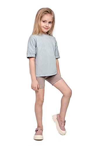 SOFTSAIL Leggings Mädchen Radlerhose Kurze Hose Aus Baumwolle Kinder Sporthose Tanzhose Atmungsaktiv Weich Elastisch Sommer Sport Beige 92-1-2 Jahre von SOFTSAIL