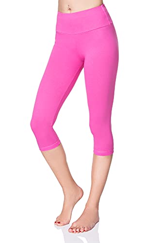 SOFTSAIL Damen 3/4 Leggings Capri Leggings Leggings Damen Lang Sport Baumwolle High Waist Baumwollleggings Frauen Freizeit Relax Bequeme Freizeithose Damen-Hosen Sommer, Baby Rosa 46 von SOFTSAIL