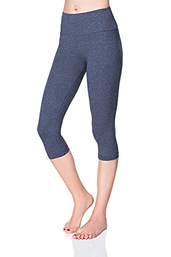 SOFTSAIL Damen 3/4 Leggings Capri Leggings Leggings Damen Lang Sport Baumwolle High Waist Baumwollleggings Frauen Freizeit Relax Bequeme Freizeithose Damen-Hosen Sommer, Denim 36 von SOFTSAIL