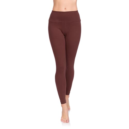 SOFTSAIL Damen-Leggings, Baumwolle, hohe Taille, volle Länge, Bauchkontrolle, dehnbar, elastische Panel-Hose, Damen, Fitnessstudio, Fitness, Yoga, Schlankheits-Leggings, Übergröße Braun 46 LWP3 von SOFTSAIL