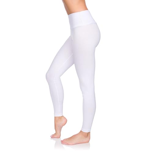 Soft Sail Damen Leggings, hohe Taille, Bauchkontrolle, weiche Baumwolle Gr. 38 EU/M weiß von SOFTSAIL