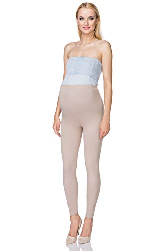 SOFTSAIL Umstandsleggings Leggings Für Damen Aus Baumwolle Schwangerschaft Umstandshose Umstandsmode Für Schwangere Umstandskleidung Mit High Waist, Beige 42 von SOFTSAIL