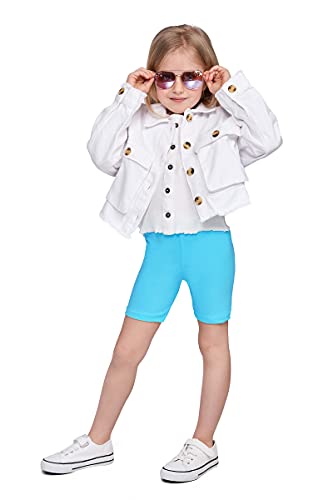 SOFTSAIL Leggings Mädchen Radlerhose Kurze Hose Aus Baumwolle Kinder Sporthose Tanzhose Atmungsaktiv Weich Elastisch Sommer Sport Türkis 146-152 - 11-12 Jahre von SOFTSAIL