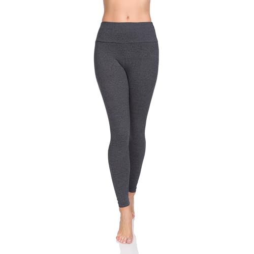 SOFTSAIL Leggings Damen Aus 95% Baumwolle High Waist Baumwoll Leggings Lang Für Frauen Freizeit Relax Bequeme Freizeit Hose Damen Hosen Sommer Graphit 40 von SOFTSAIL