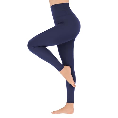 SOFTSAIL Leggings Damen High Waist – Blickdicht Leggins mit Bauchkontrolle Elastische Weiche Leggings für Sport Yoga Gym – Leggings Dunkelblau 36-38, S-M von SOFTSAIL