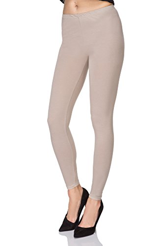 SOFTSAIL Leggings Damen Lang Baumwolle Jogginghose Sport-Leggings, Beige M von SOFTSAIL