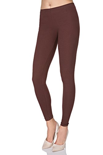 SOFTSAIL Leggings Damen Lang Baumwolle Jogginghose Sport-Leggings, Braun L von SOFTSAIL