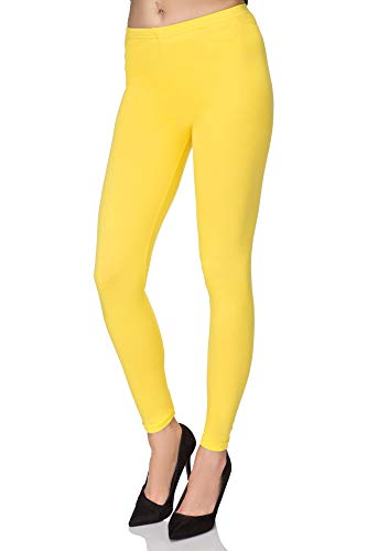 SOFTSAIL Leggings Damen Lang Baumwolle Jogginghose Sport-Leggings, Gelb L von SOFTSAIL