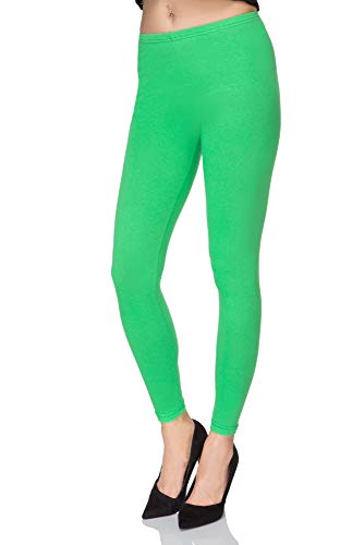 SOFTSAIL Leggings Damen Lang Baumwolle Jogginghose Sport-Leggings, Grün L von SOFTSAIL