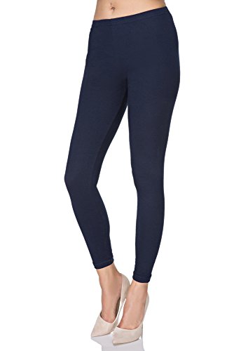 SOFTSAIL Leggings Damen Lang Baumwolle Jogginghose Sport-Leggings, Navy M von SOFTSAIL