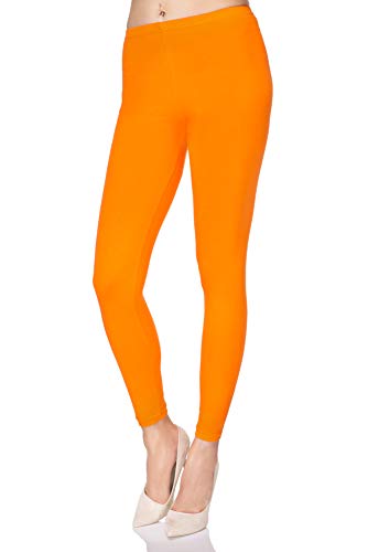 SOFTSAIL Leggings Damen Lang Baumwolle Jogginghose Sport-Leggings, Orange M von SOFTSAIL