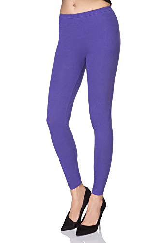 SOFTSAIL Leggings Damen Lang Baumwolle Jogginghose Sport-Leggings, Violett XL von SOFTSAIL