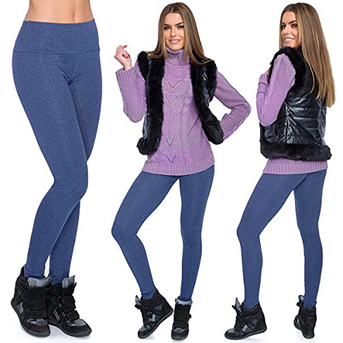 SOFTSAIL Leggings Damen Lang Warme Winter Leggings Mit Fleece Aus Baumwolle Für Frauen High Waist Gefüttert Blickdicht Elastisch Yoga Sport Outdoor Hiking Wandern Altag Plus Size 48 von SOFTSAIL