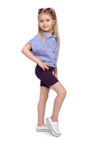 SOFTSAIL Leggings Mädchen Radlerhose Kurze Hose Aus Baumwolle Kinder Sporthose Tanzhose Atmungsaktiv Weich Elastisch Sommer Sport Pflaume 140-146 - 10-11 Jahre von SOFTSAIL