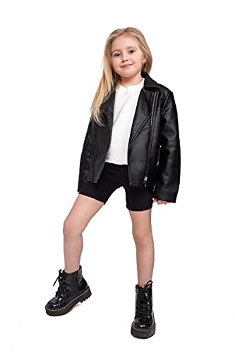 SOFTSAIL Leggings Mädchen Radlerhose Kurze Hose Aus Baumwolle Kinder Sporthose Tanzhose Atmungsaktiv Weich Elastisch Sommer Sport Schwarz 140-146 - 10-11 Jahre von SOFTSAIL