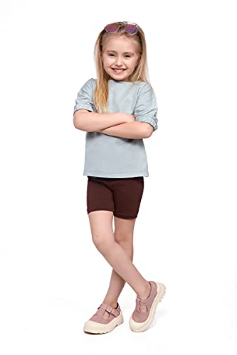 SOFTSAIL Leggings Mädchen Radlerhose Kurze Hose Aus Baumwolle Kinder Sporthose Tanzhose Atmungsaktiv Weich Elastisch Sommer Sport Braun 140-146 - 10-11 Jahre von SOFTSAIL