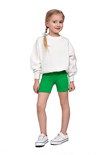 SOFTSAIL Kinder Radlerhose Mädchen – Baumwolle Blickdicht Elastische Sommer Leggings für Sport Freizeit – Kurze Sporthose Tanzhose Shorts für Mädchen, Grün 116-122 - 6-7 Jahre von SOFTSAIL