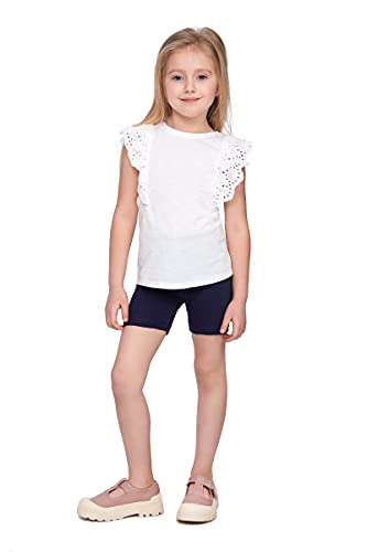 SOFTSAIL Kinder Radlerhose Mädchen – Baumwolle Blickdicht Elastische Sommer Leggings für Sport Freizeit – Kurze Sporthose Tanzhose Shorts für Mädchen, Marine 92-1-2 Jahre von SOFTSAIL