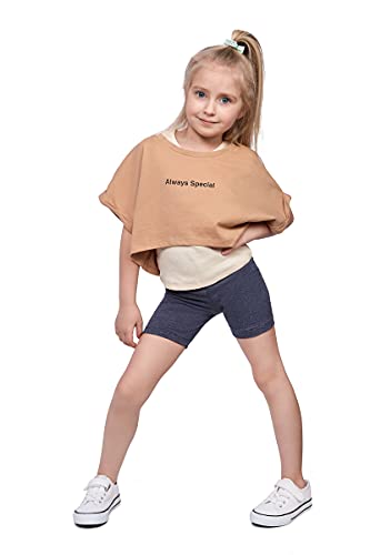 SOFTSAIL Leggings Mädchen Radlerhose Kurze Hose Aus Baumwolle Kinder Sporthose Tanzhose Atmungsaktiv Weich Elastisch Sommer Sport Jeans 92-98 - 2-3 Jahre von SOFTSAIL