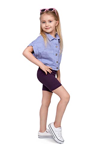 SOFTSAIL Leggings Mädchen Radlerhose Kurze Hose Aus Baumwolle Kinder Sporthose Tanzhose Atmungsaktiv Weich Elastisch Sommer Sport Pflaume 134-140 - 9-10 Jahre von SOFTSAIL