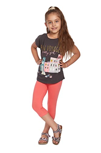 SOFTSAIL Mädchen-Leggings ¾-Länge Schlichte Hose für Kinder Stretch-Baumwolle Schlank Atmungsaktiv Casual Ultraweich 1–13 Jahre Schule Spielen Tanzen Farben Koralle 12 Jahre CH34 von SOFTSAIL