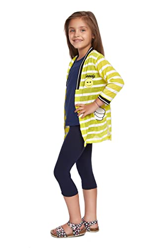 SOFTSAIL Mädchen-Leggings ¾-Länge Schlichte Hose für Kinder Stretch-Baumwolle Schlank Atmungsaktiv Casual Ultraweich 1–13 Jahre Schule Spielen Tanzen Farben Marine 5 Jahre CH34 von SOFTSAIL