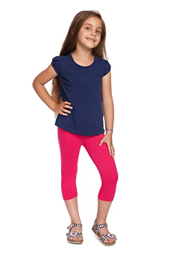 SOFTSAIL Mädchen-Leggings ¾-Länge Schlichte Hose für Kinder Stretch-Baumwolle Schlank Atmungsaktiv Casual Ultraweich 1–13 Jahre Schule Spielen Tanzen Farben Rosa 13 Jahre CH34 von SOFTSAIL