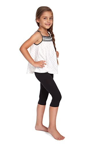 SOFTSAIL Mädchen-Leggings ¾-Länge Schlichte Hose für Kinder Stretch-Baumwolle Schlank Atmungsaktiv Casual Ultraweich 1–13 Jahre Schule Spielen Tanzen Farben Schwarz 2 Jahre CH34 von SOFTSAIL