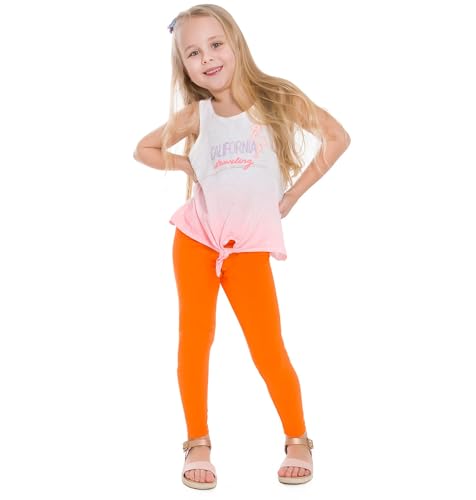 SOFTSAIL Vollständige Baumwoll-Leggings für Mädchen für Kinder | Einfarbige Baumwoll-Leggings für Schule Tanz Spiel und Freizeit | Dehnbare elastische solide weiche Hosen für Kinder, 2-13 Jahre von SOFTSAIL