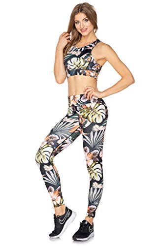 SOFTSAIL Women Sports & Gym Set - Stretchy High Waisted Slimming Leggings, Tummy Control Yoga Running Pants with Solid Bra Crop Top von SOFTSAIL