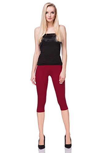 SOFTSAIL Womens 3/4 Baumwolle solide Leggings gesichert Capri Activewear Gym Yoga Fitness Casual Cropped Pants Größen 36-56 EUR MIDL3 von SOFTSAIL