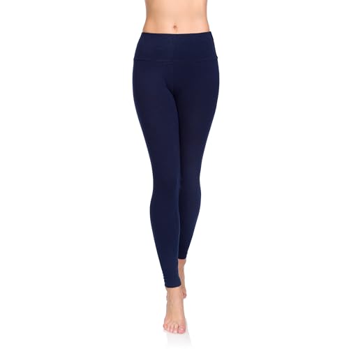 Soft Sail Damen Leggings, hohe Taille, Bauchkontrolle, weiche Baumwolle Gr. 40, Navy von SOFTSAIL