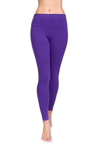 Soft Sail Damen Leggings, hohe Taille, Bauchkontrolle, weiche Baumwolle Gr. 40, violett von SOFTSAIL