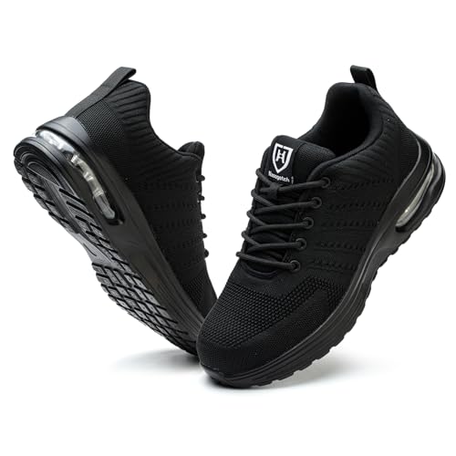 SOGETCH Stahlkappenschuhe für Herren und Damen, leicht, bequem, unzerstörbar, rutschfest, Sicherheitsschuhe für den Bau, Schwarz, 7.5 Women/6 Men SOGETCH Stahlkappenschuhe für Herren und Damen, leicht, bequem, unzerstörbar, rutschfest, Sicherheitsschuhe für den Bau, Schwarz, 7.5 Women/6 Men von SOGETCH