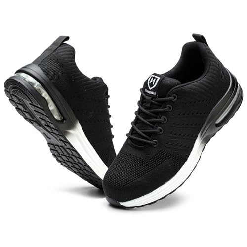 SOGETCH Stahlkappenschuhe für Herren und Damen, leicht, bequem, unzerstörbar, rutschfest, Sicherheitsschuhe für den Bau, Schwarz/Weiß, 10.5 Women/9 Men SOGETCH Stahlkappenschuhe für Herren und Damen, leicht, bequem, unzerstörbar, rutschfest, Sicherheitsschuhe für den Bau, Schwarz/Weiß, 10.5 Women/9 Men von SOGETCH